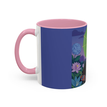 The Lady Of The Moonlit Needlework Colorful Mugs – Art Deco Crafting Elegance