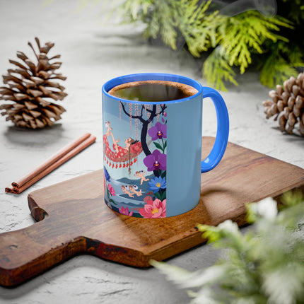The Ladies Of The Enchanted Hammock Colorful Mugs – Art Deco Whimsical Garden Elegance