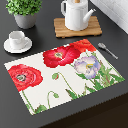 Poppies by Tanigami Kônan Placemat – Bold Blooms & Japanese Woodblock Elegance