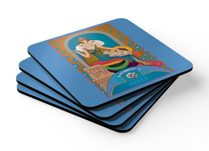 Aries Zodiac Design – April & Diamond by Sofia Chiostri | Corkwood Coaster Set