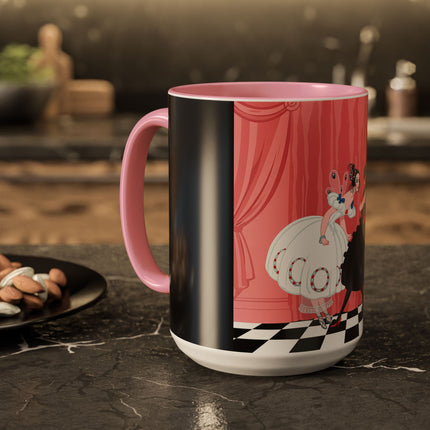 The Ladies Behind The Velvet Curtain Colorful Mugs – Art Deco Theatrical Elegance