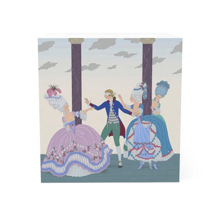 🎭🌸 Blindman’s Bluff Note Cube – Rococo Courtship Whimsy