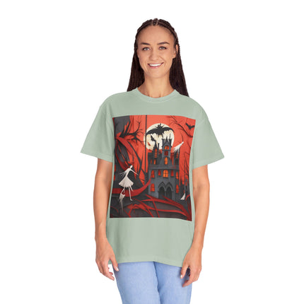 Halloween Night Scene Unisex Garment-Dyed T-shirt