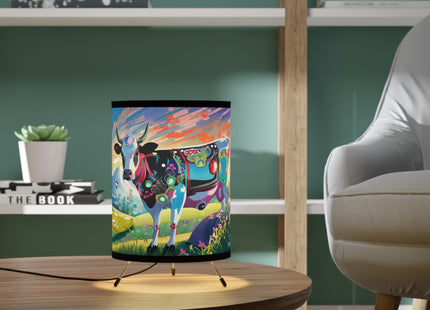 Cyber Glitch Cow Tripod Lamp