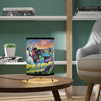 Cyber Glitch Cow Tripod Lamp