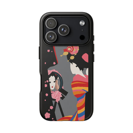 Geisha Mirror Phone Case – Elegant Reflection & Timeless Beauty