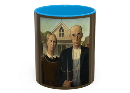 American Gothic by Grant Wood Colorful Mugs (11oz, 15oz)