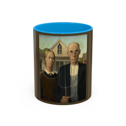 American Gothic by Grant Wood Colorful Mugs (11oz, 15oz)