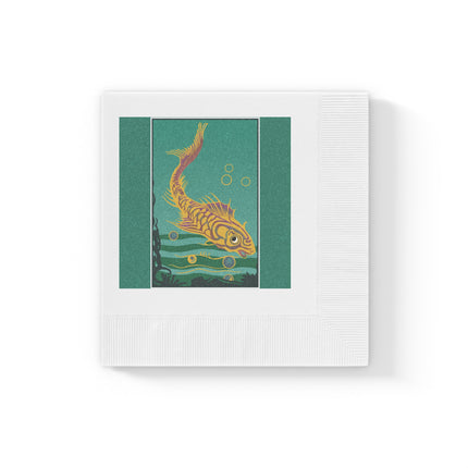 Golden Serenity White Coined Napkins