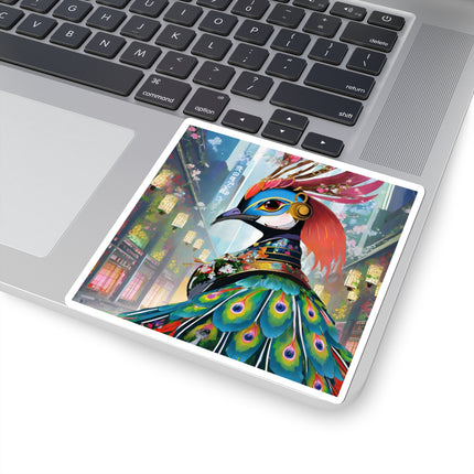 Techno Plumes Kiss-Cut Stickers (4 Sizes)