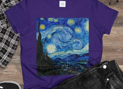 The Starry Night by Vincent Van Gogh Women's Midweight Cotton Tee