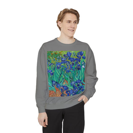 Irises by Vincent Van Gogh Unisex Garment-Dyed Sweatshirt