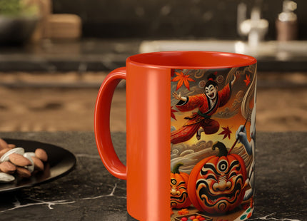 Halloween Rabbit’s Kabuki Jack-o’-Lanterns Colorful Mugs (11oz, 15oz)
