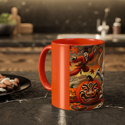 Halloween Rabbit’s Kabuki Jack-o’-Lanterns Colorful Mugs (11oz, 15oz)