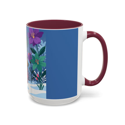 🌹❄️ The Holly Rose Of Winter Colorful Mug – Art Deco Christmas Garden
