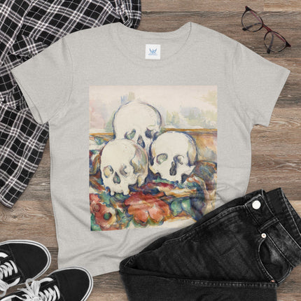 The Three Skulls by Paul Cézanne Women's Midweight Cotton Tee