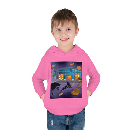 Whimsical Halloween Mischief Toddler Pullover Fleece Hoodie