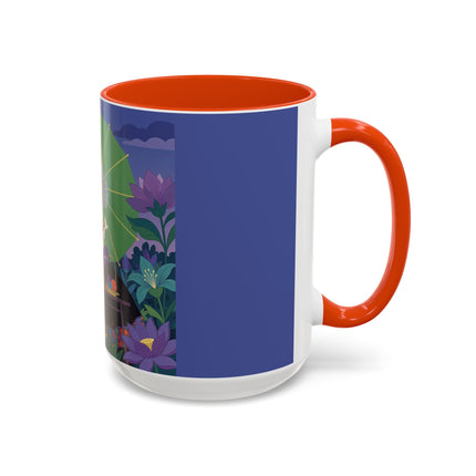 The Lady Of The Moonlit Needlework Colorful Mugs – Art Deco Crafting Elegance