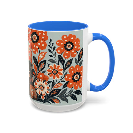🧳🌼 The Grand Floral Voyage Colorful Mug – Art Deco Travel Elegance