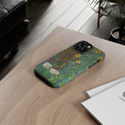 Farm Garden with Sunflowers by Gustav Klimt Phone Cases