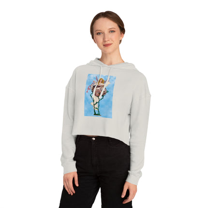 Enchanting Serenity Women’s Cropped Hooded Sweatshirt