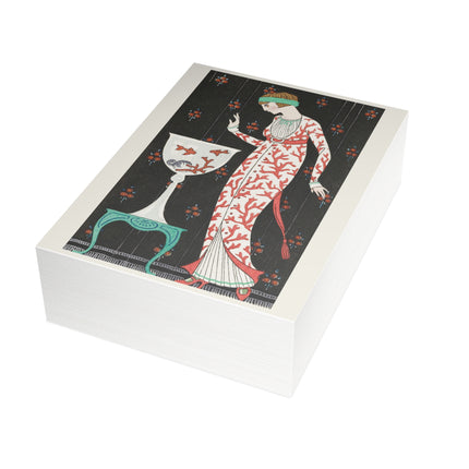 Robe d'Intérieur en Soie Brochée by George Barbier Postcards (envelopes included) - Bundles of 10, 30, 50 Pieces