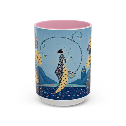 🌼🦋 The Enchanted Butterfly Garden Promenade Colorful Mug – Art Deco Floral Whimsy