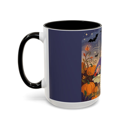 🌙🎃 The Moonlit Garden Walk Colorful Mug – Elegant Halloween Charm