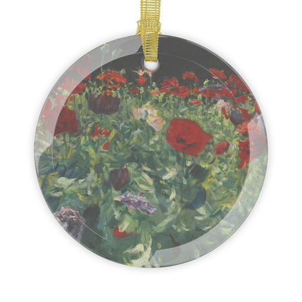 Poppies (A Study of Poppies for Carnation, Lily, Lily, Rose) by John Singer Sargent Glass Ornament