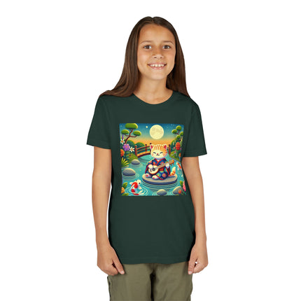 Melodic Kitten by the Koi Pond Youth Short Sleeve Tee