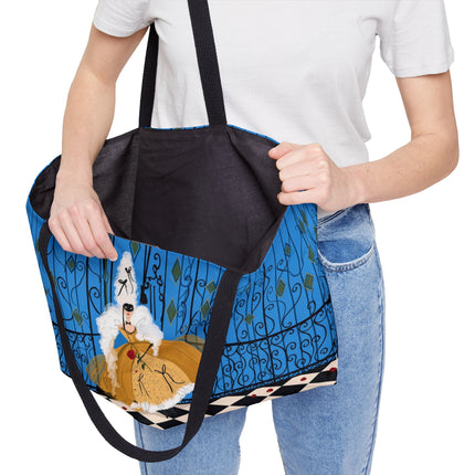 🎭🌹 The Lady At The Masquerade Gates Weekender Tote Bag – Art Deco Fashion Illustration