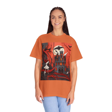 Halloween Night Scene Unisex Garment-Dyed T-shirt