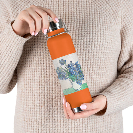 Irises by Vincent Van Gogh Copper Vacuum Insulated Bottle, 22oz