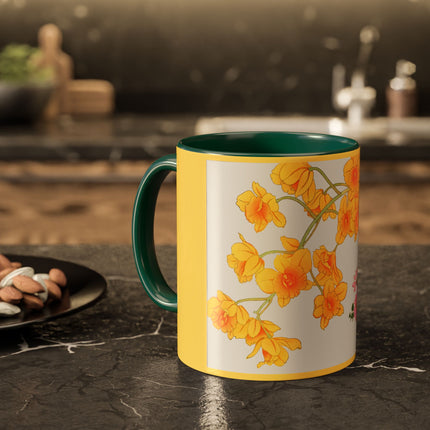 Golden Bow Orchid by Tanigami Kônan Colorful Mugs (11oz, 15oz)