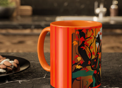 Black Cat in Kimono Colorful Mugs, 11oz