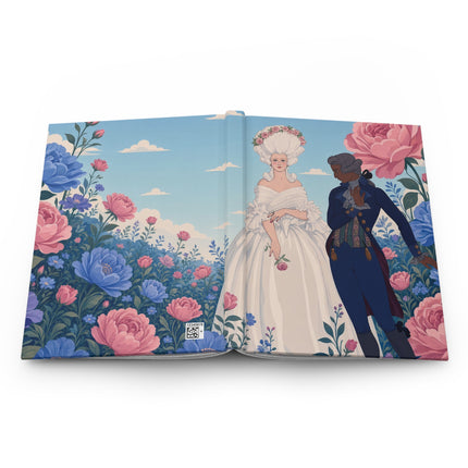 🌸💙 The Lady Of The Romantic Rose Garden Hardcover Journal – Art Deco Floral Romance