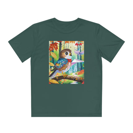 Baby Hawk Plays in Forest Youth Competitor Tee