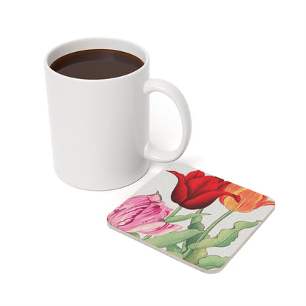 Tulips by Tanigami Kônan Coaster – Vibrant Blooms & Japanese Woodblock Elegance