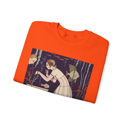 L'Etourdissant Petit Poisson (The Dazzling Little Fish) by George Barbier Heavy Blend™ Crewneck Sweatshirt