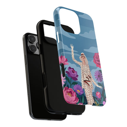 🌺👒 The Grand Flower Promenade Phone Case – Art Deco Fashion Illustration