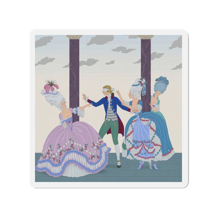 🎭🌸 Blindman’s Bluff Die-Cut Magnets – Rococo Courtship Whimsy
