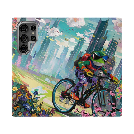 🐸🚵 Cyberpunk Frog Flip Case – High-Tech Adventure & Neon Velocity