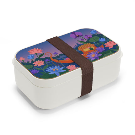 🪷🛶 The Lady Of The Lotus Lake Bento Lunch Box – Art Deco Garden Voyage