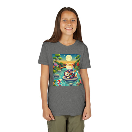 Melodic Kitten by the Koi Pond Youth Short Sleeve Tee