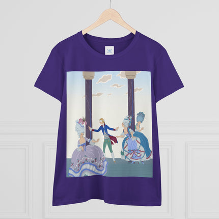 🎭🌸 The Garden Masquerade Cotton Tee – Art Deco Fashion Illustration