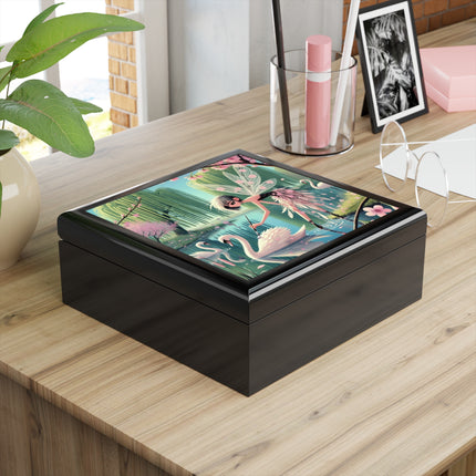 Fairy Painting the Swan Jewelry Box – Whispers of Creation