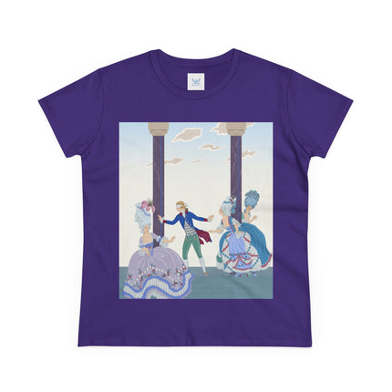 🎭🌸 The Garden Masquerade Cotton Tee – Art Deco Fashion Illustration