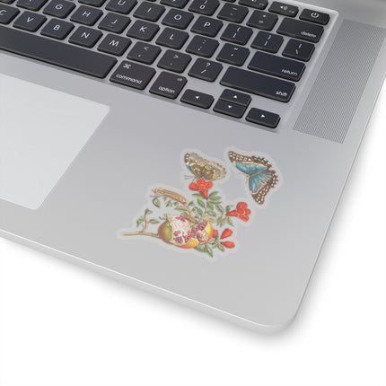 Blue Butterflies and Pomegranate by Maria Sibylla Merian Kiss-Cut Stickers (4 Sizes)