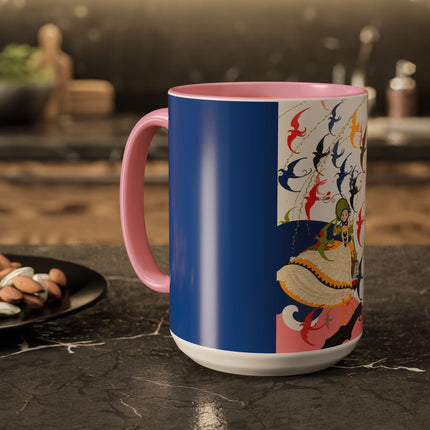 Flight of the Songbirds Colorful Mugs – Theatrical Whimsy & Colorful Harmony