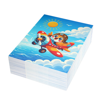 🐥✈️ The Little Bird Sky Adventure Greeting Card – Whimsical Animal Adventure